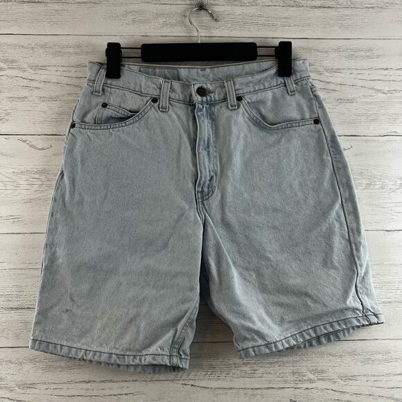 Levi’s Light Wash 550 Orange Tab Bermuda Denim Shorts Size 32 - Picture 1 of 9